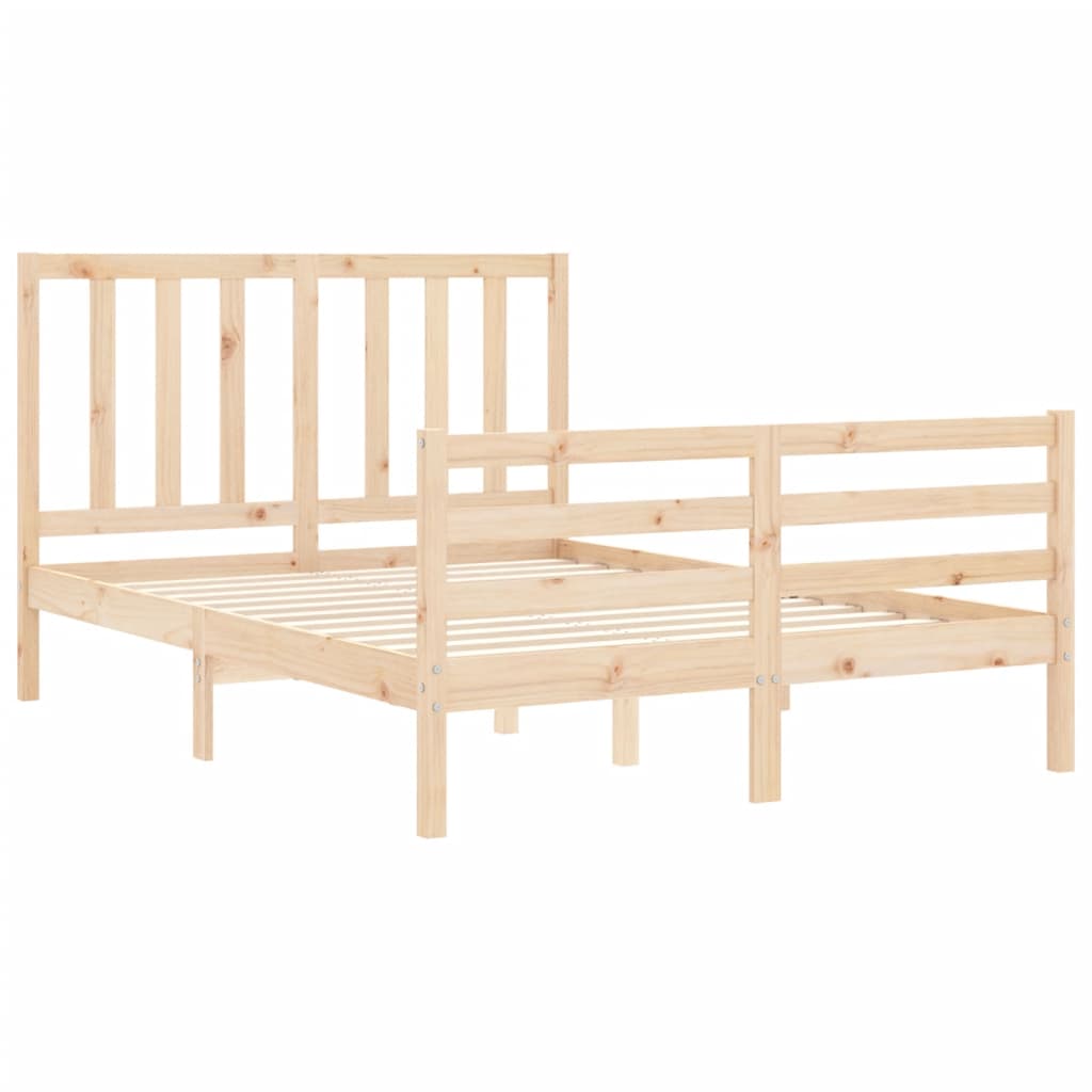 vidaXL Bed Frame without Mattress Small Double Solid Wood Pine