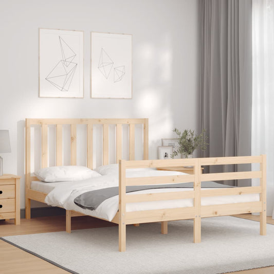 vidaXL Bed Frame without Mattress Small Double Solid Wood Pine