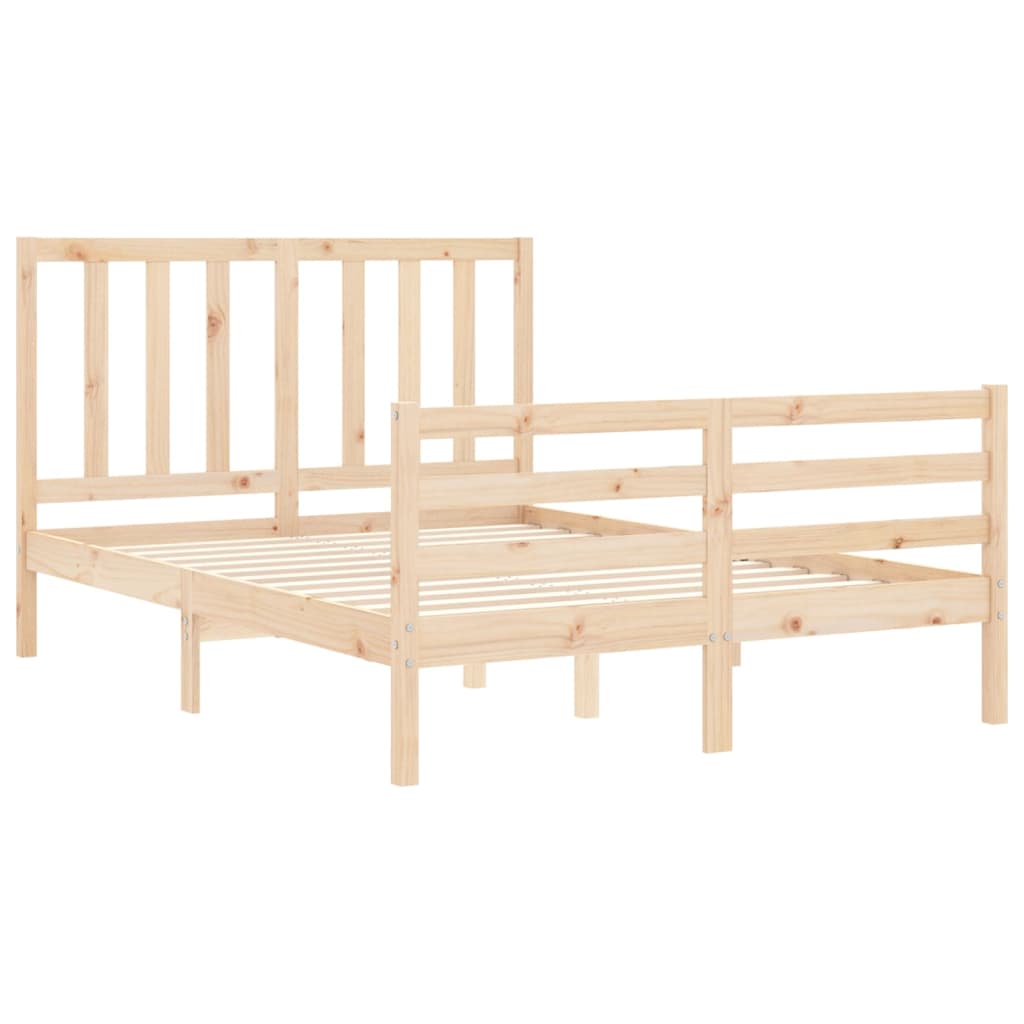 vidaXL Bed Frame without Mattress Double Solid Wood Pine