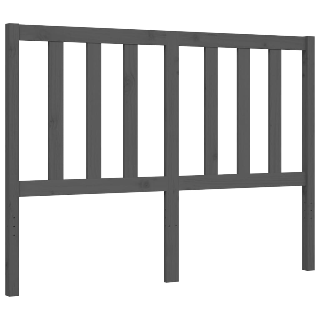 vidaXL Bed Frame without Mattress Grey Double Solid Wood Pine