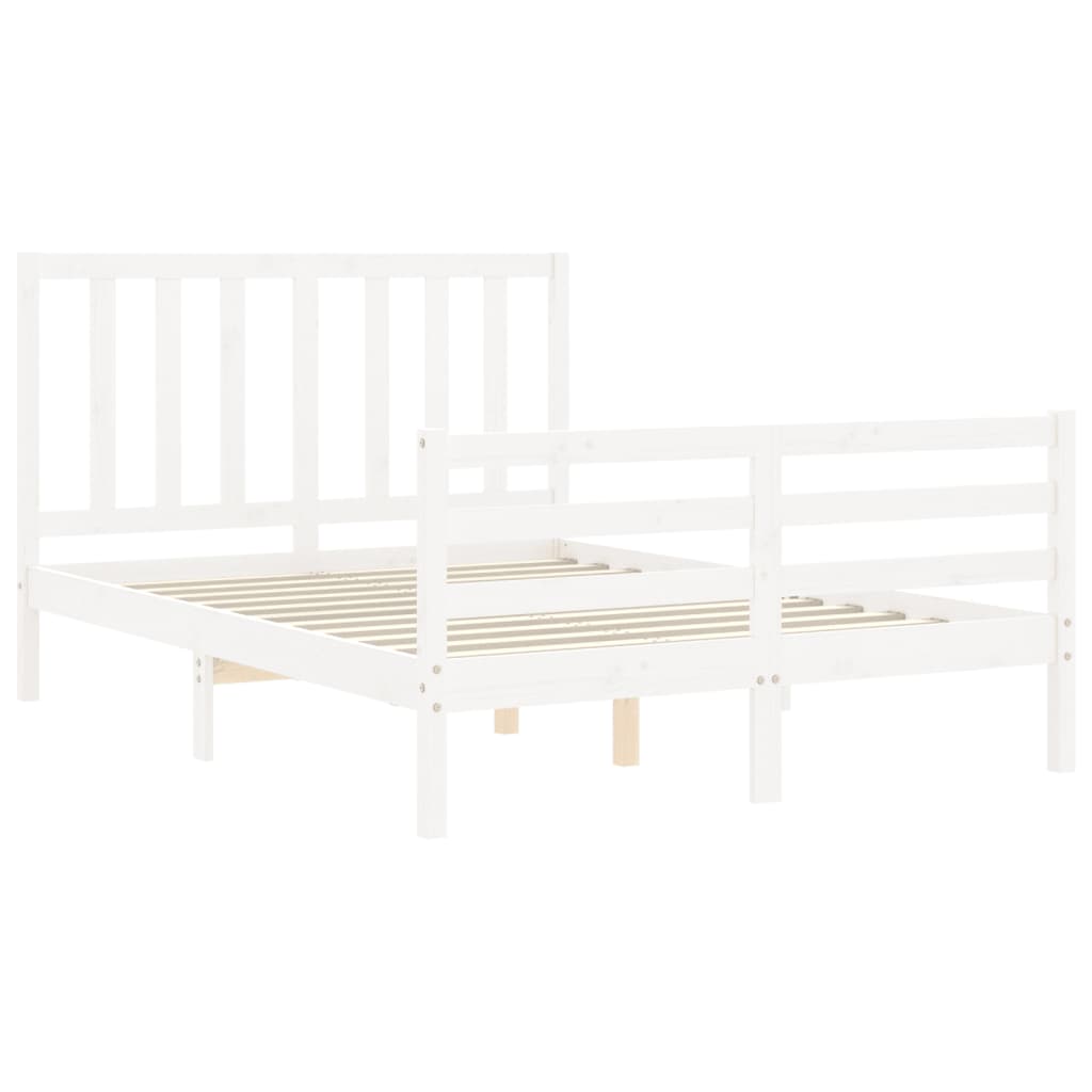 vidaXL Bed Frame without Mattress White 140x190 cm Solid Wood Pine