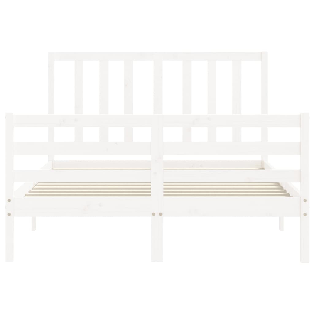 vidaXL Bed Frame without Mattress White 140x190 cm Solid Wood Pine