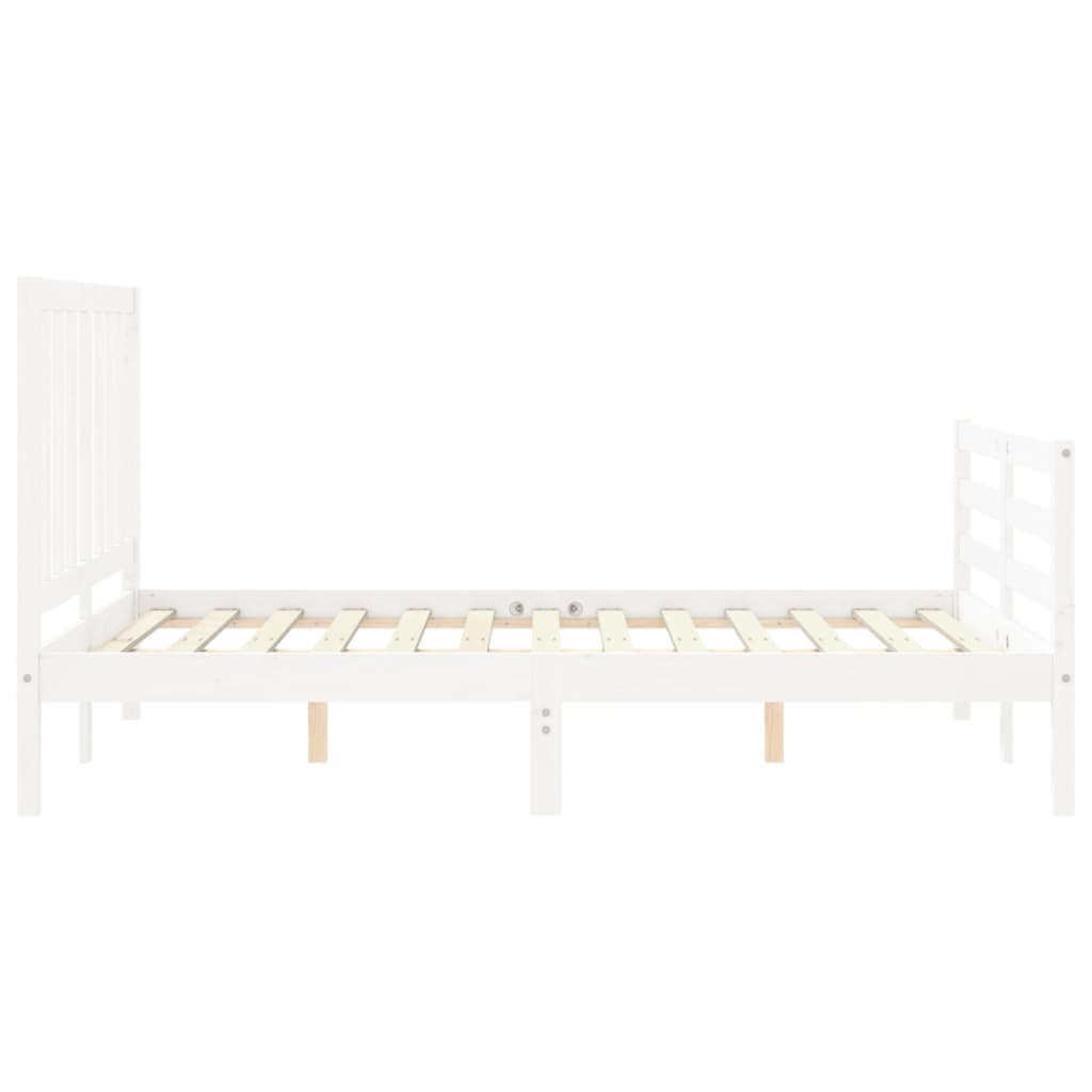 vidaXL Bed Frame without Mattress White 140x190 cm Solid Wood Pine