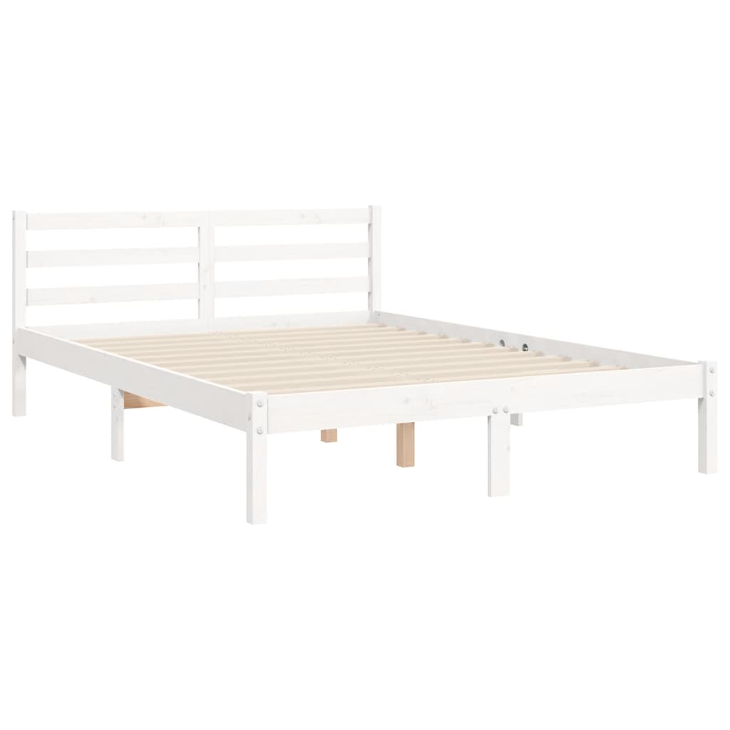 vidaXL Bed Frame without Mattress White 140x190 cm Solid Wood Pine