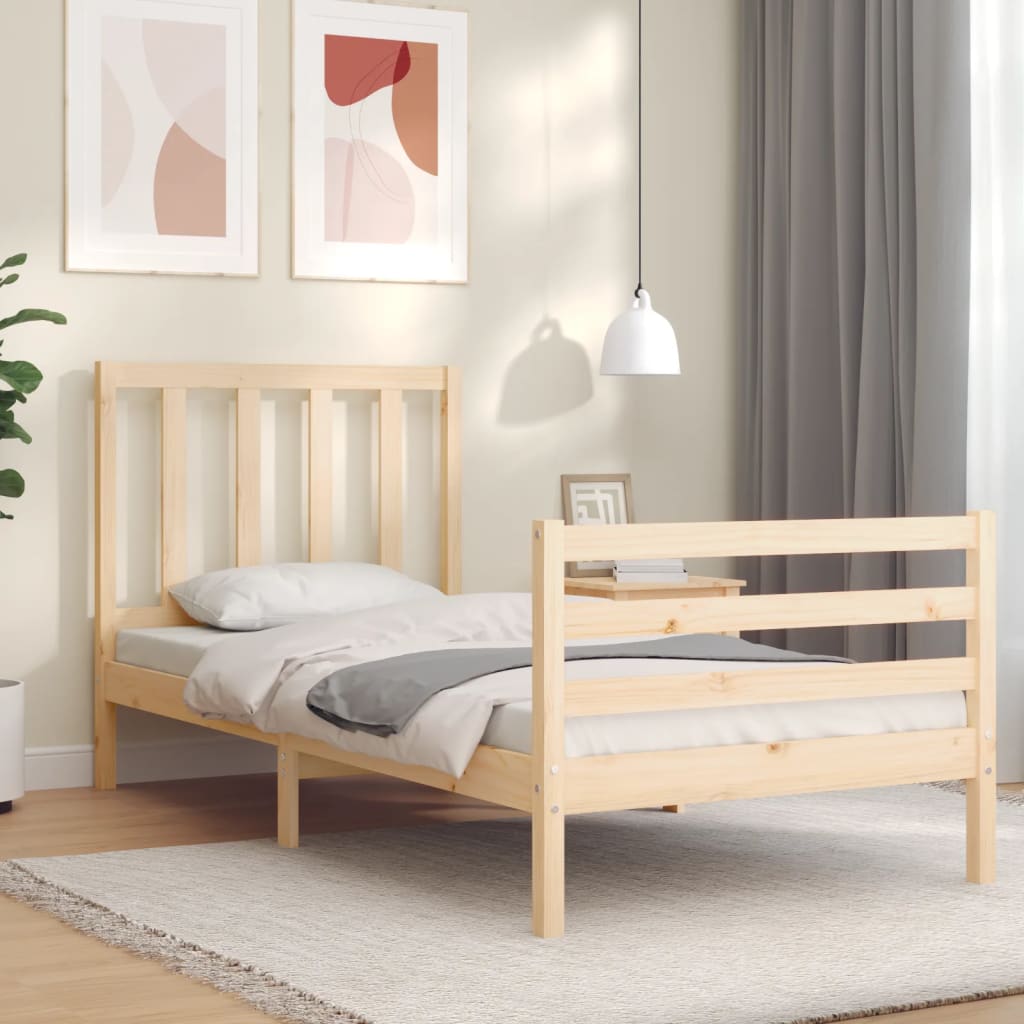 vidaXL Bed Frame without Mattress 90x200 cm Solid Wood Pine