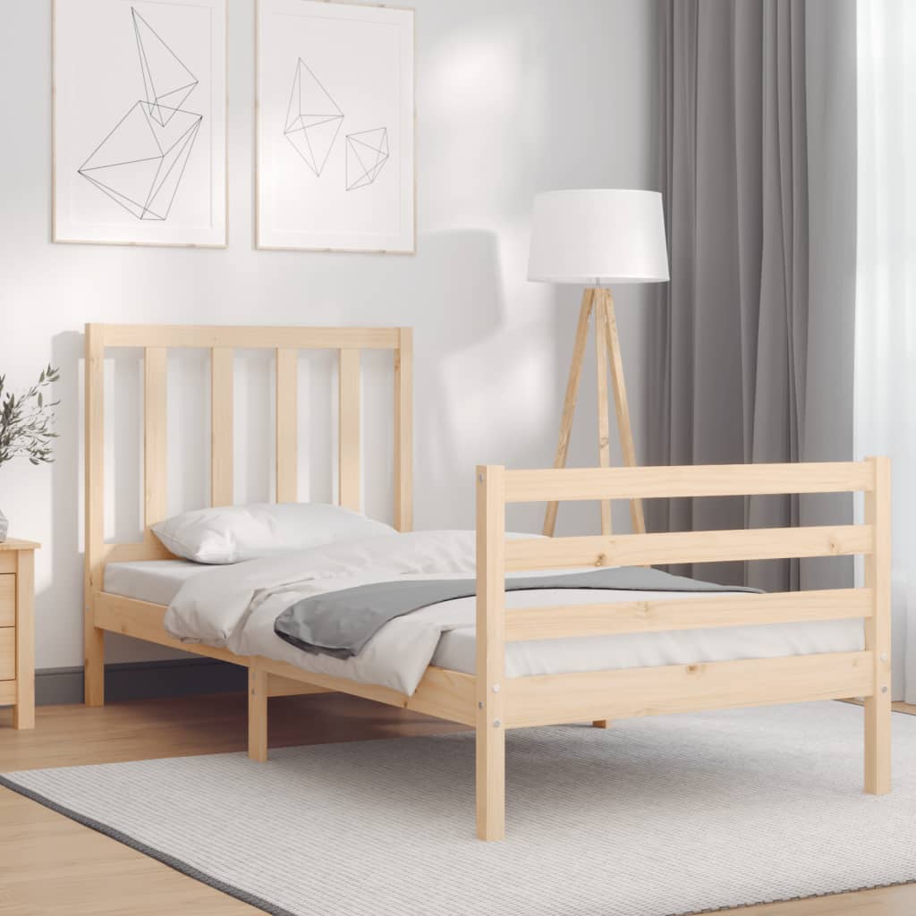 vidaXL Bed Frame without Mattress 90x200 cm Solid Wood Pine