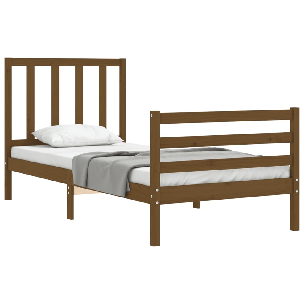 vidaXL Bed Frame without Mattress Honey Brown 90x200 cm Solid Wood Pine