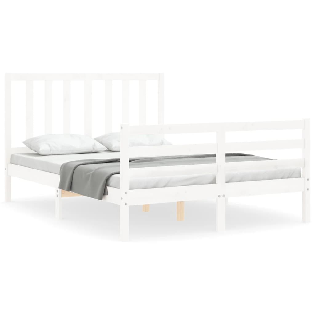 vidaXL Bed Frame without Mattress White 120x200 cm Solid Wood Pine