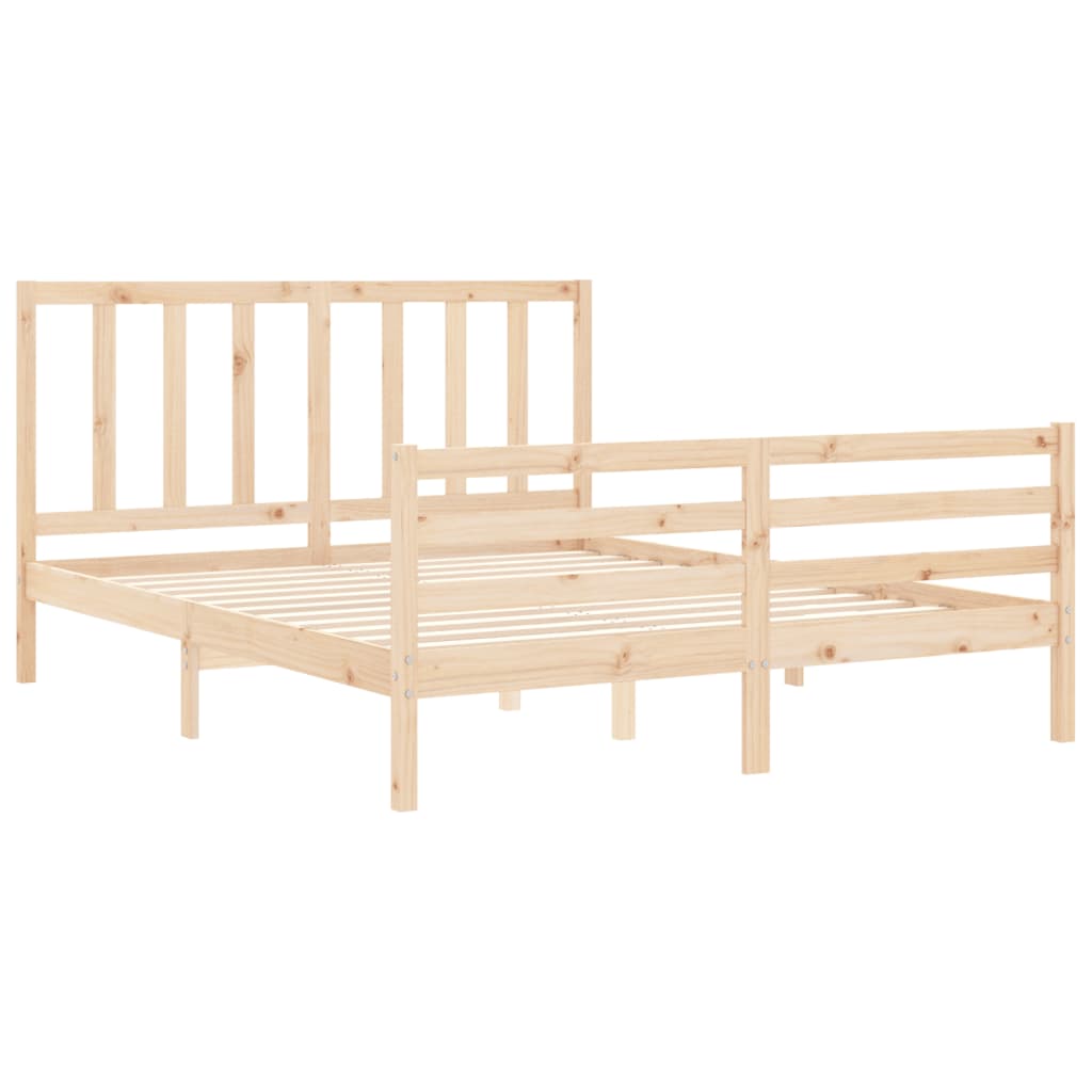 vidaXL Bed Frame without Mattress King Size Solid Wood Pine