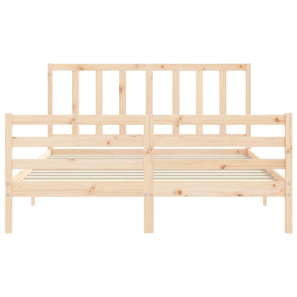 vidaXL Bed Frame without Mattress King Size Solid Wood Pine