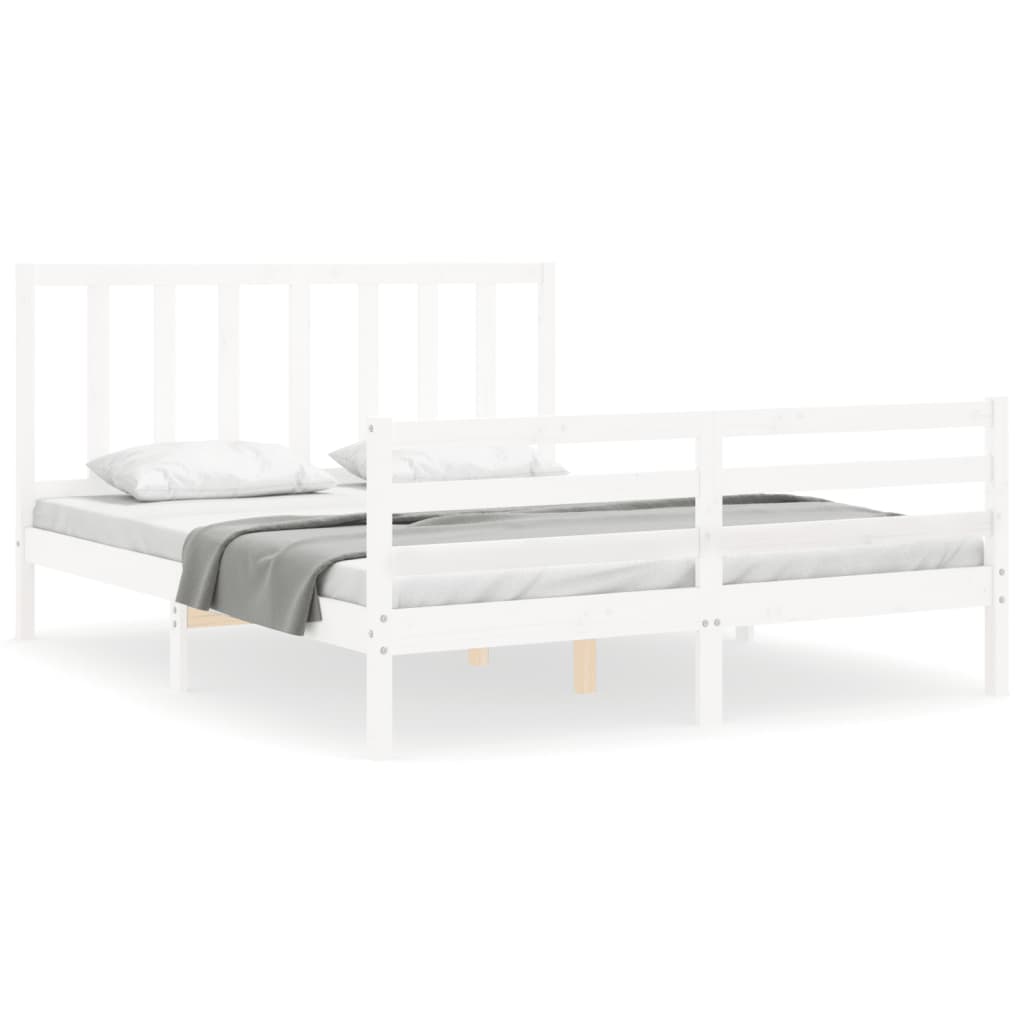 vidaXL Bed Frame without Mattress White 160x200 cm Solid Wood Pine