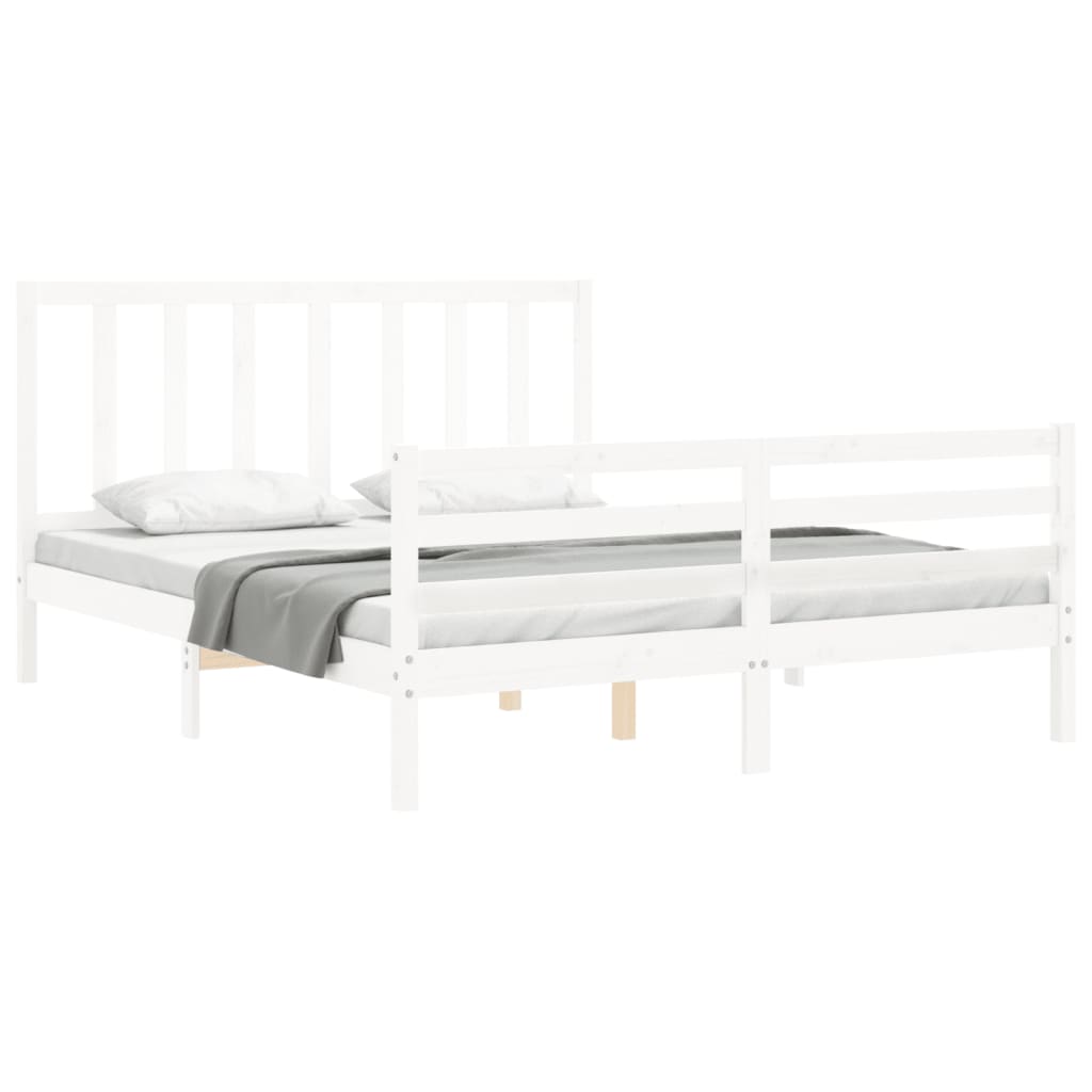 vidaXL Bed Frame without Mattress White 160x200 cm Solid Wood Pine