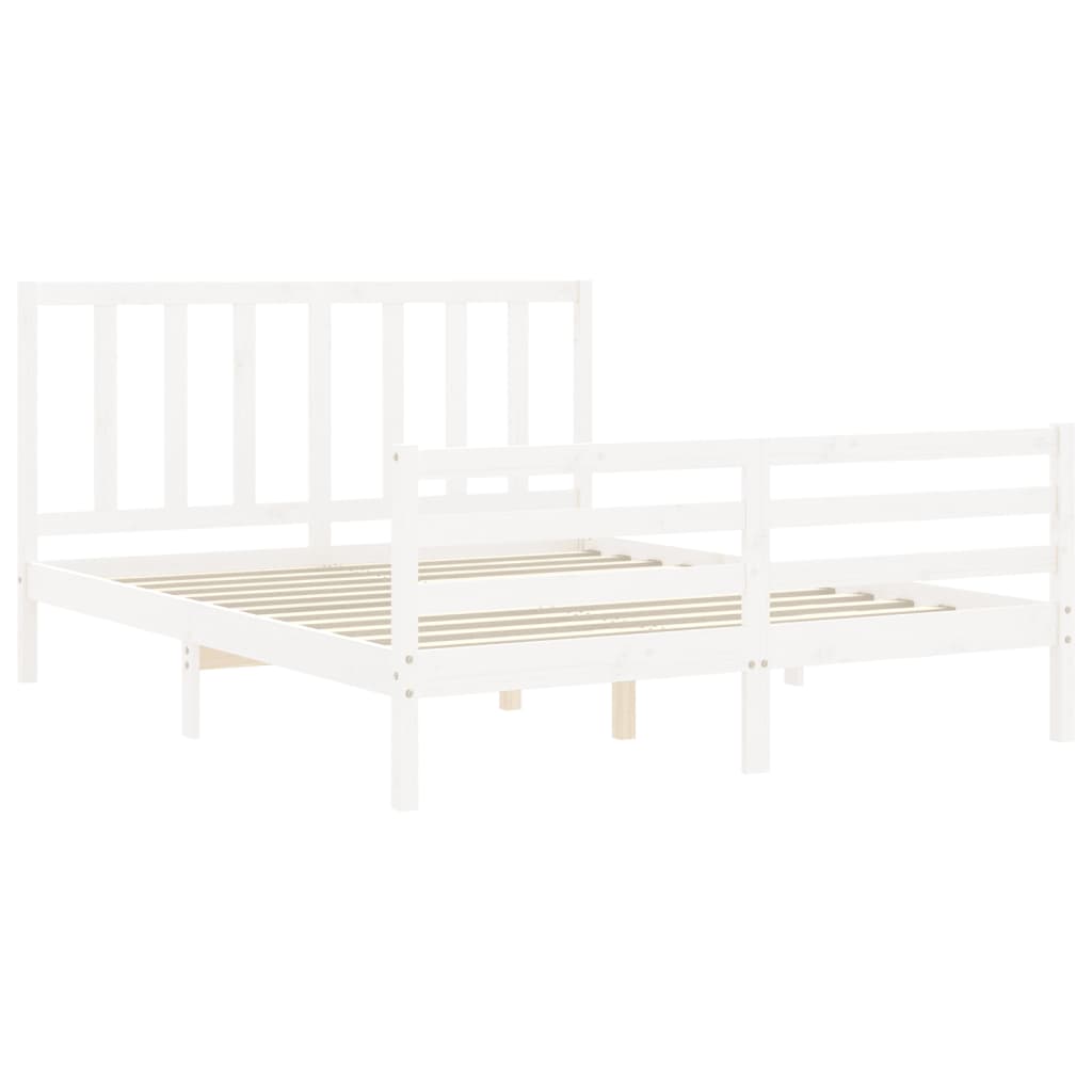 vidaXL Bed Frame without Mattress White 160x200 cm Solid Wood Pine