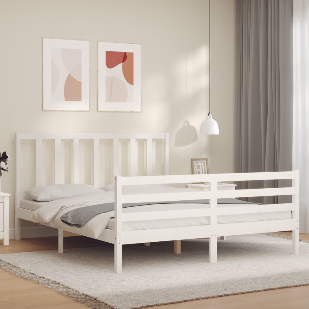 vidaXL Bed Frame without Mattress White 160x200 cm Solid Wood Pine