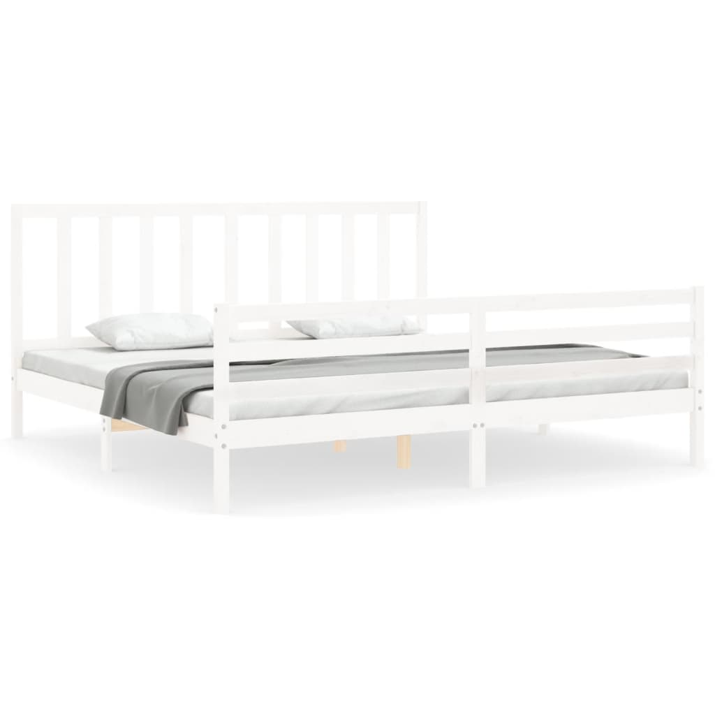 vidaXL Bed Frame without Mattress White 200x200 cm Solid Wood Pine