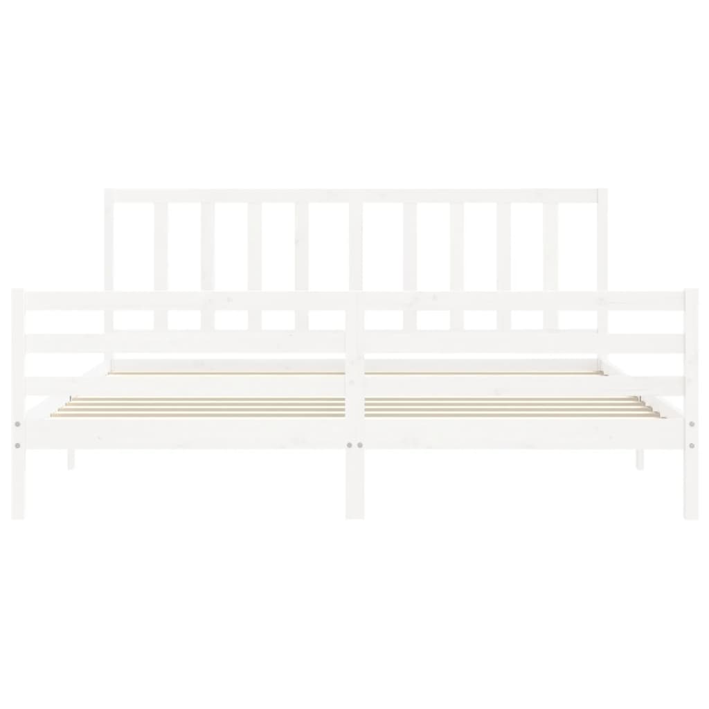 vidaXL Bed Frame without Mattress White 200x200 cm Solid Wood Pine