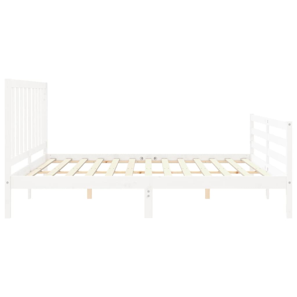 vidaXL Bed Frame without Mattress White 200x200 cm Solid Wood Pine