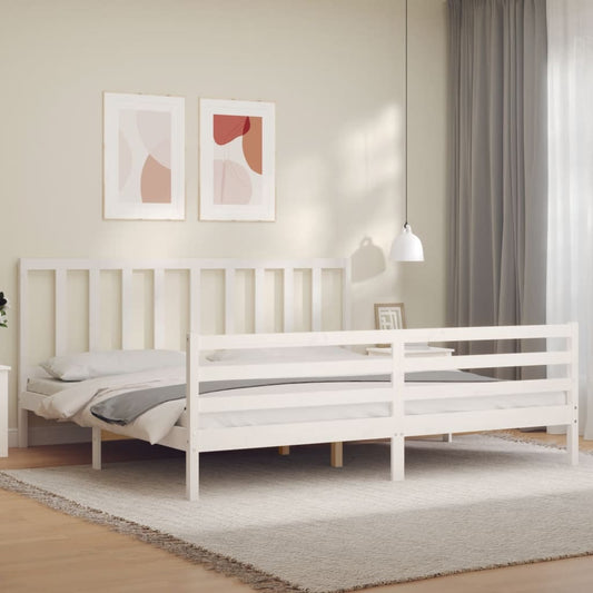 vidaXL Bed Frame without Mattress White 200x200 cm Solid Wood Pine