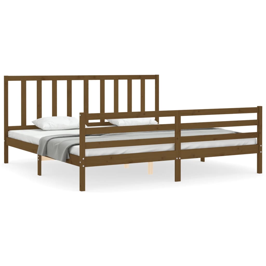 vidaXL Bed Frame without Mattress Honey Brown 200x200 cm Solid Wood Pine