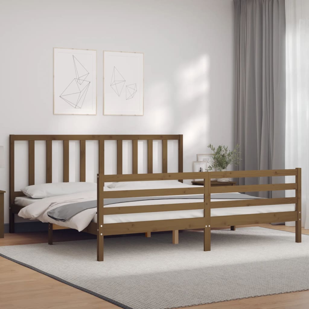 vidaXL Bed Frame without Mattress Honey Brown 200x200 cm Solid Wood Pine