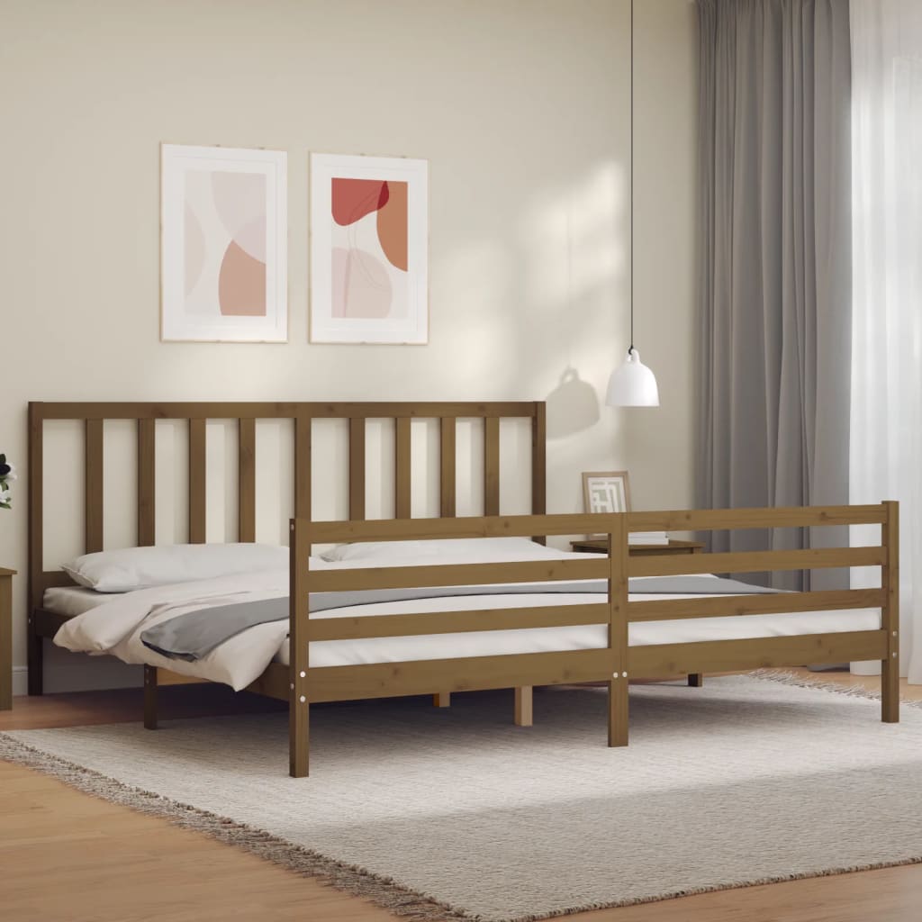 vidaXL Bed Frame without Mattress Honey Brown 200x200 cm Solid Wood Pine