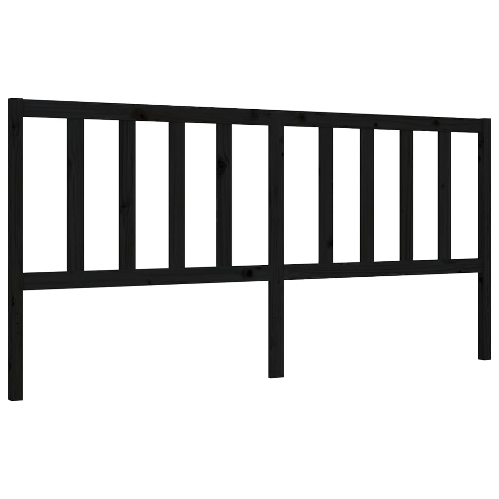 vidaXL Bed Frame without Mattress Black 200x200 cm Solid Wood Pine