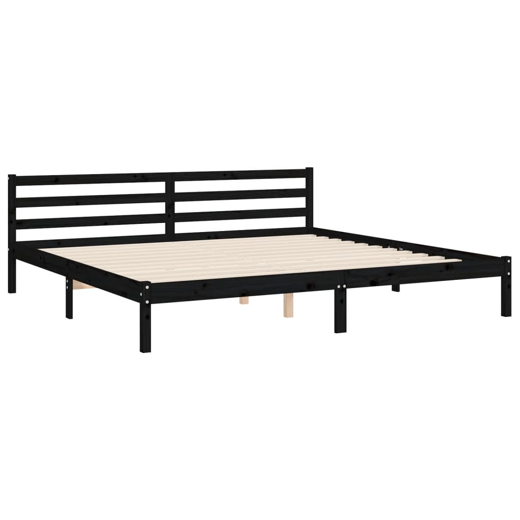 vidaXL Bed Frame without Mattress Black 200x200 cm Solid Wood Pine