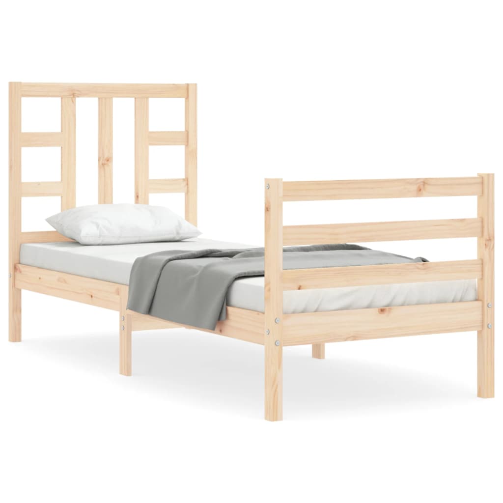 vidaXL Bed Frame without Mattress Small Single Solid Wood Pine