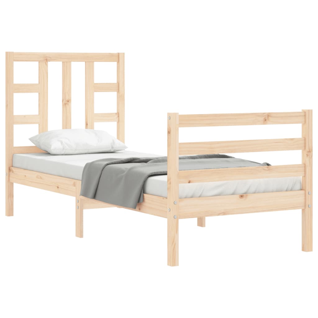 vidaXL Bed Frame without Mattress Small Single Solid Wood Pine