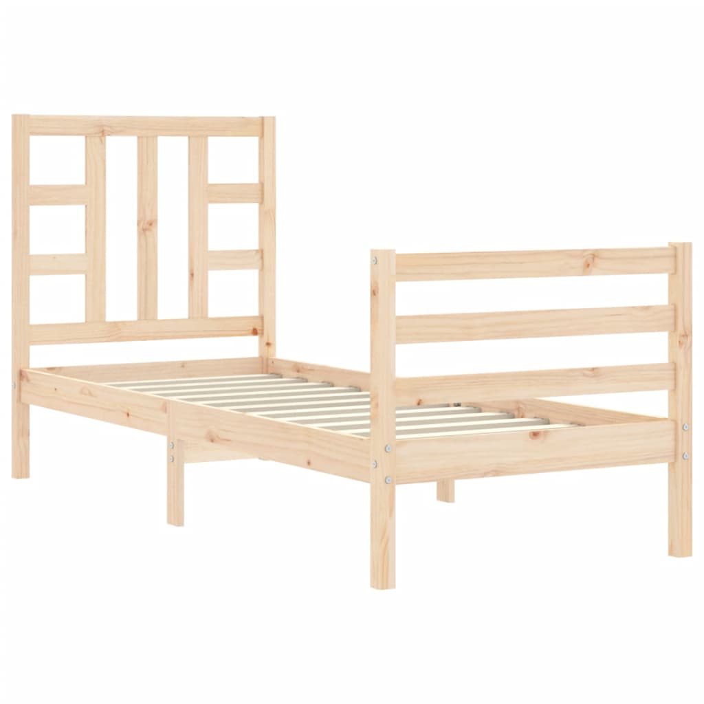 vidaXL Bed Frame without Mattress Small Single Solid Wood Pine