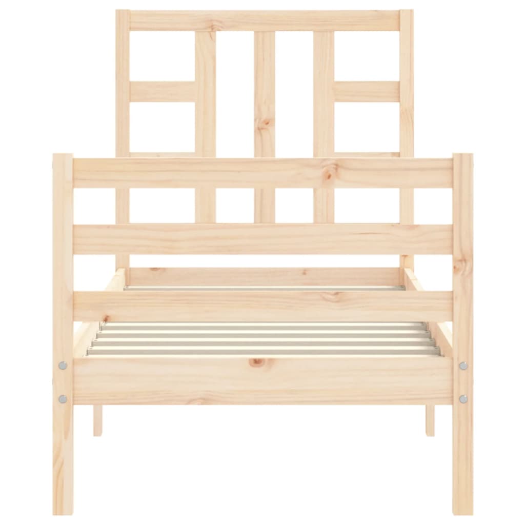 vidaXL Bed Frame without Mattress Small Single Solid Wood Pine