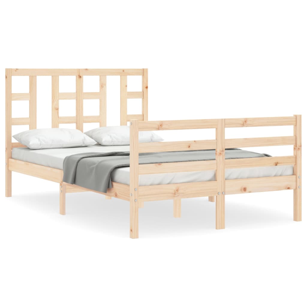 vidaXL Bed Frame without Mattress Small Double Solid Wood Pine