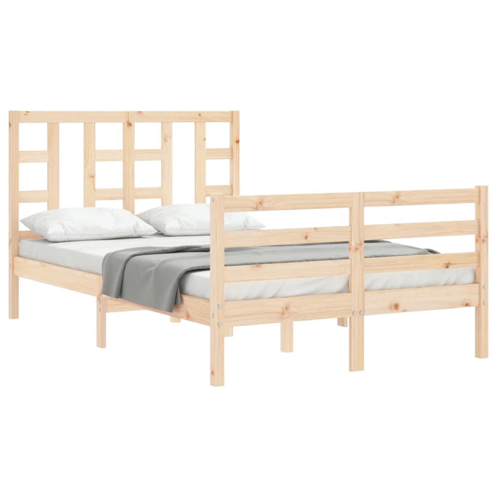 vidaXL Bed Frame without Mattress Small Double Solid Wood Pine