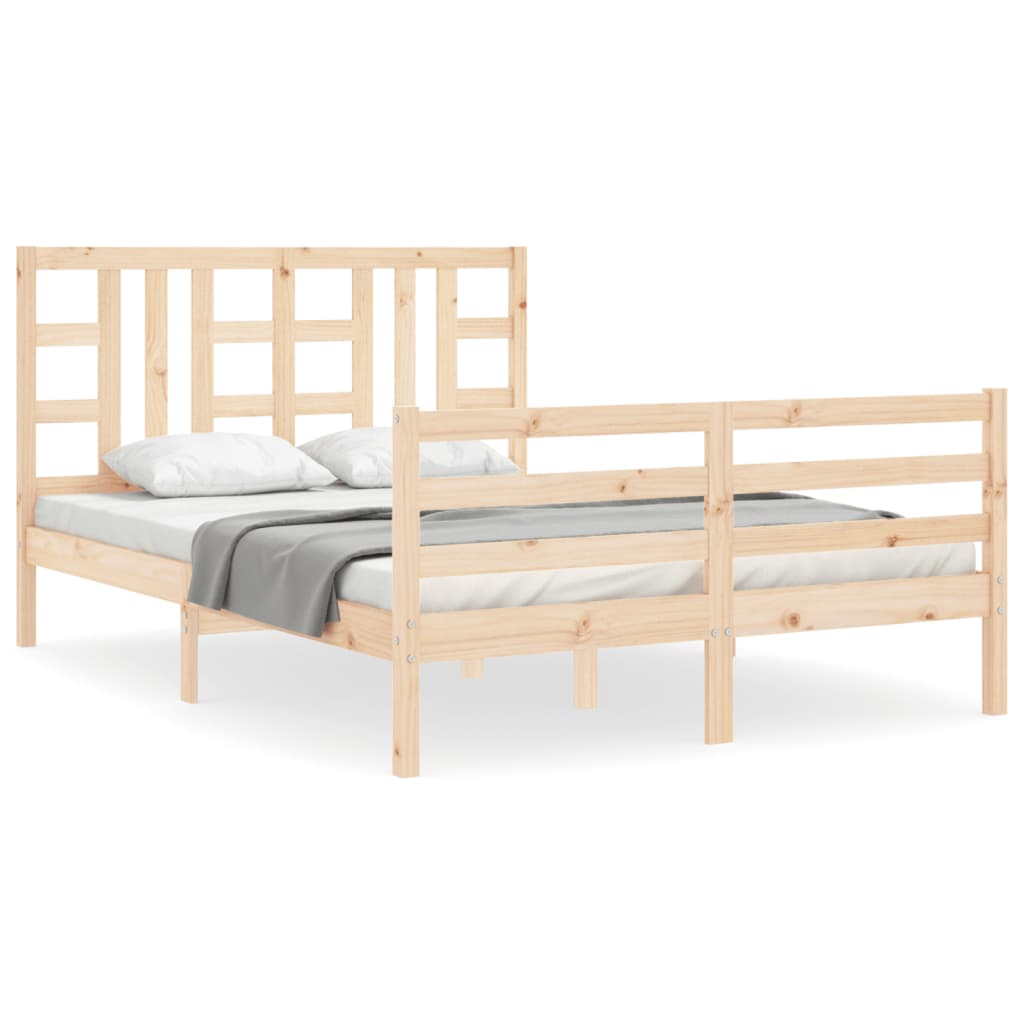 vidaXL Bed Frame without Mattress Double Solid Wood Pine