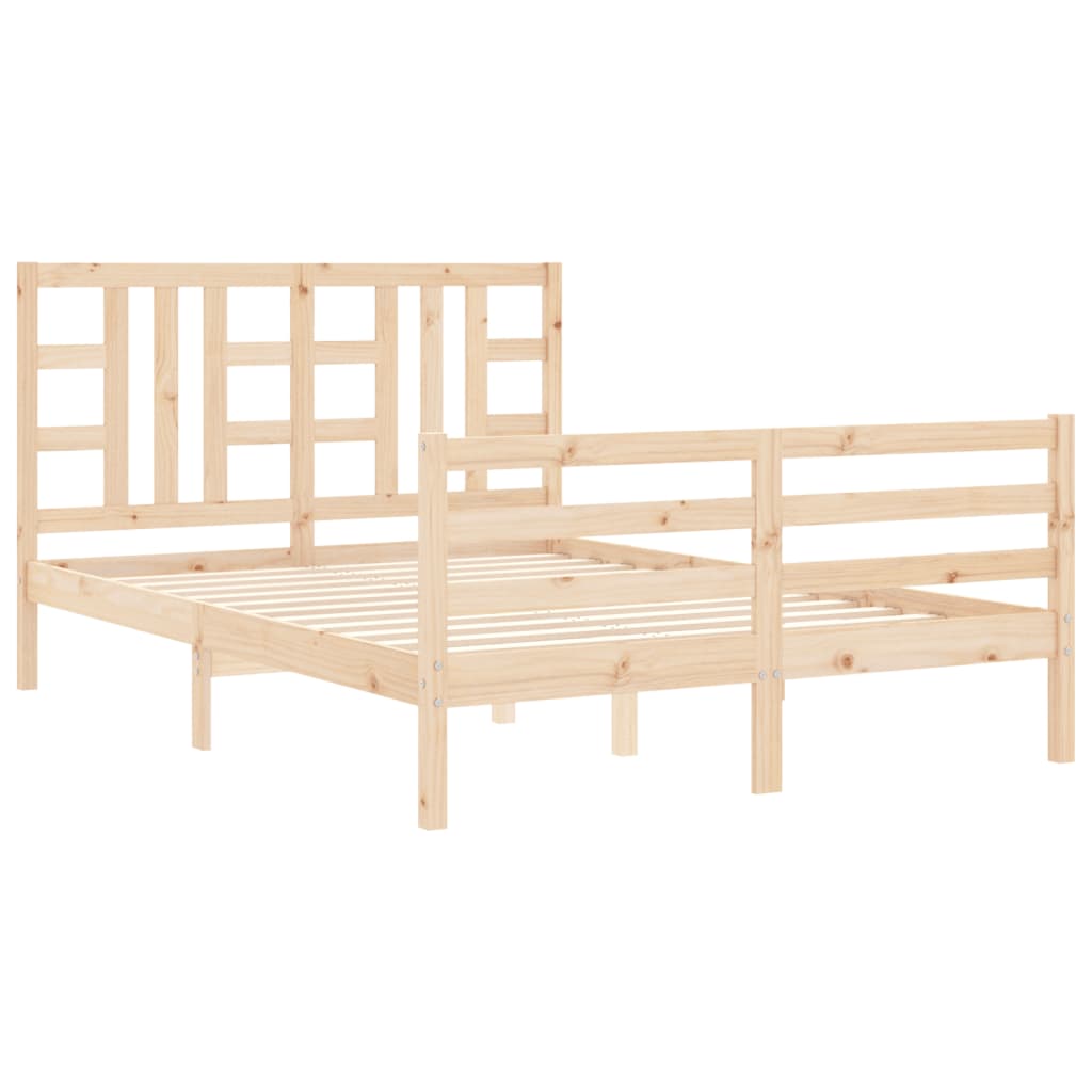 vidaXL Bed Frame without Mattress Double Solid Wood Pine