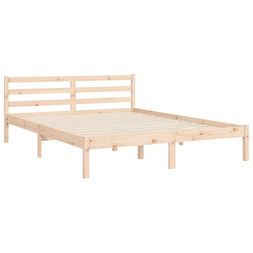 vidaXL Bed Frame without Mattress Double Solid Wood Pine