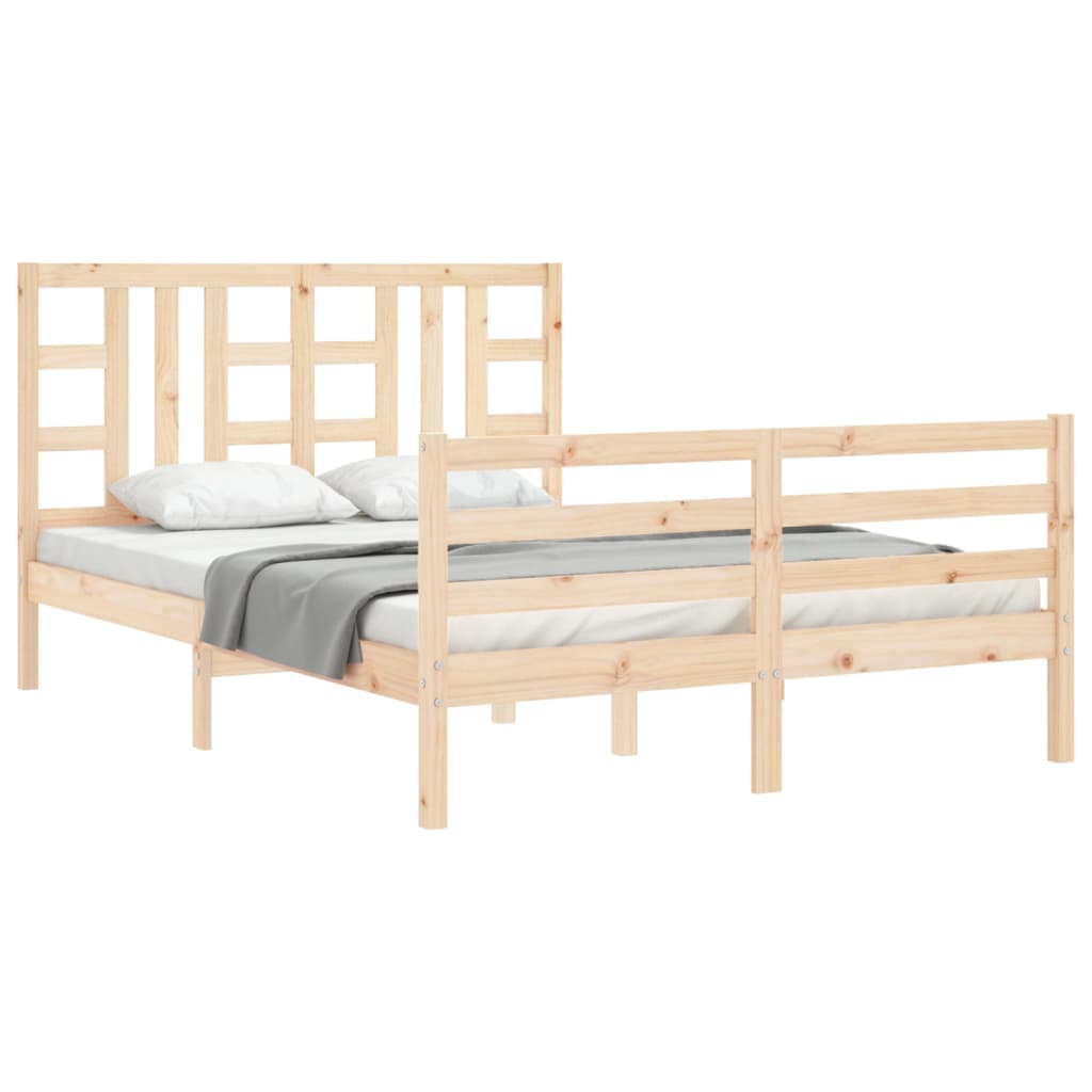 vidaXL Bed Frame without Mattress 140x190 cm Solid Wood Pine