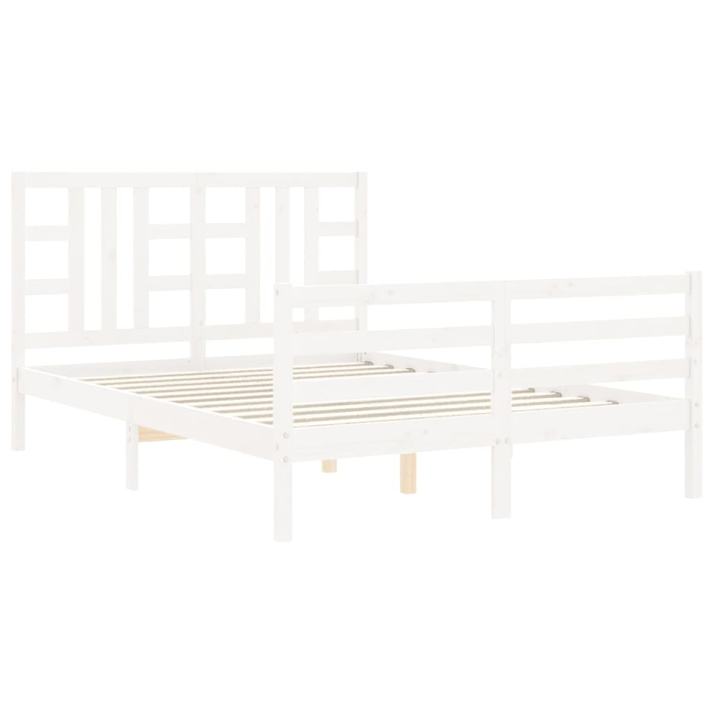 vidaXL Bed Frame without Mattress White 140x190 cm Solid Wood Pine