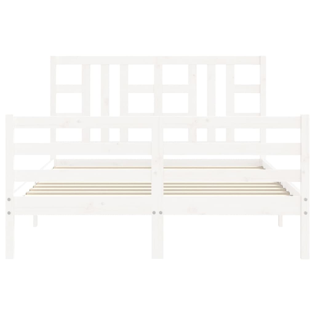 vidaXL Bed Frame without Mattress White 140x190 cm Solid Wood Pine