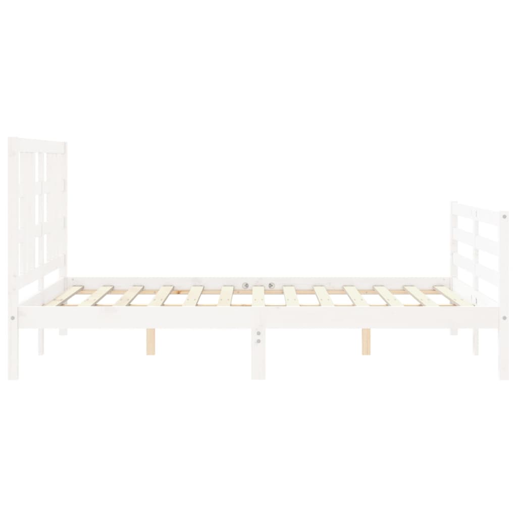 vidaXL Bed Frame without Mattress White 140x190 cm Solid Wood Pine