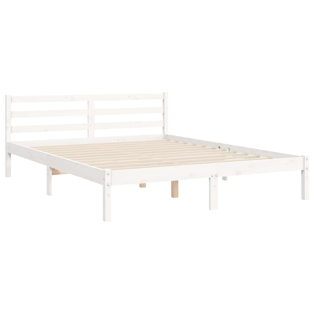 vidaXL Bed Frame without Mattress White 140x190 cm Solid Wood Pine