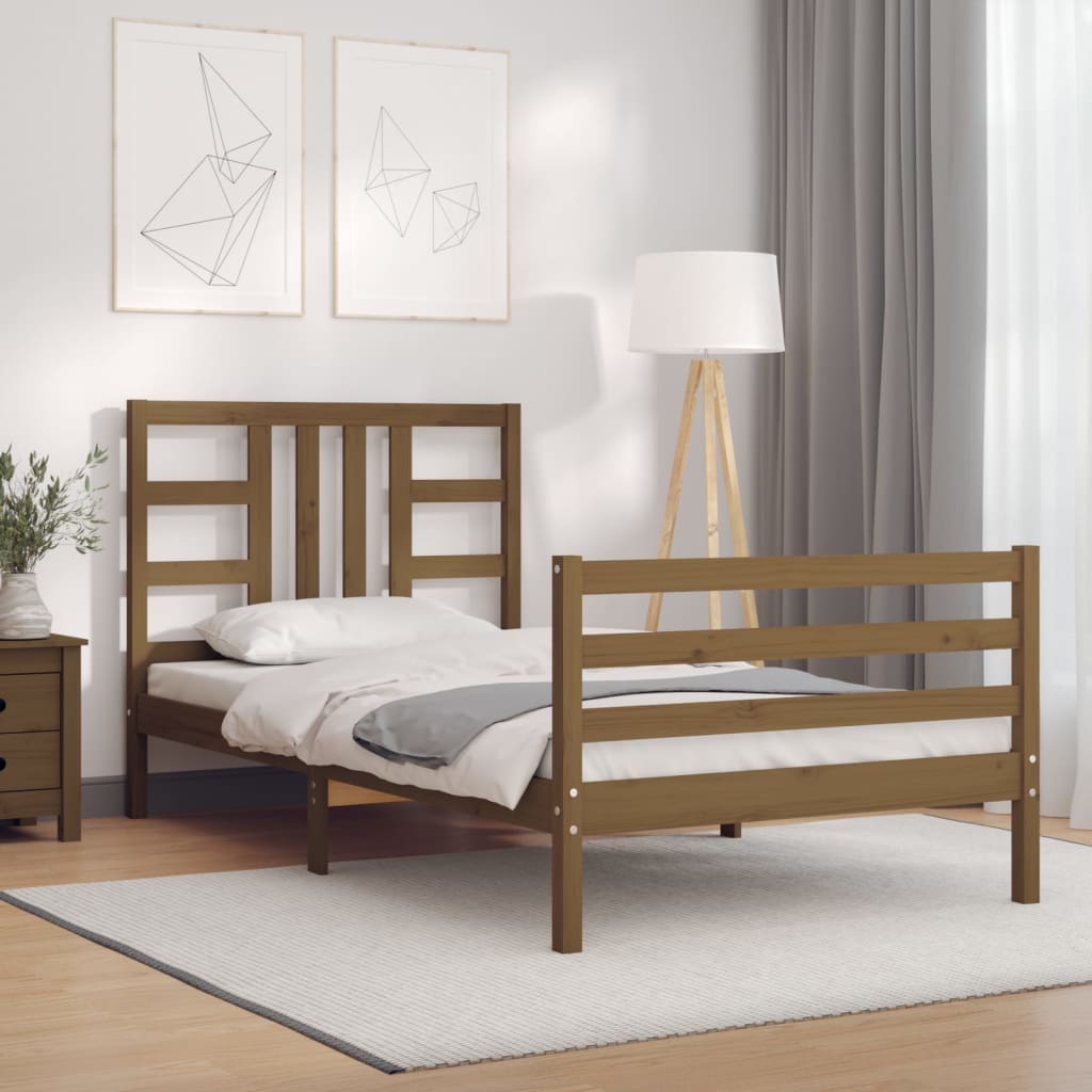 vidaXL Bed Frame without Mattress Honey Brown 90x200 cm Solid Wood Pine