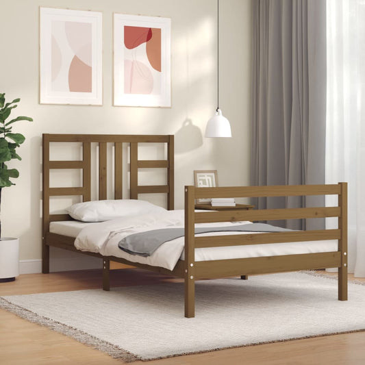 vidaXL Bed Frame without Mattress Honey Brown 90x200 cm Solid Wood Pine