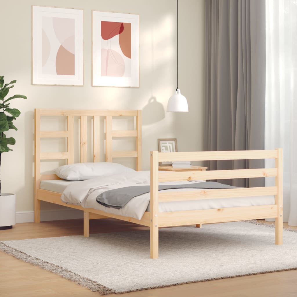 vidaXL Bed Frame without Mattress 100x200 cm Solid Wood Pine