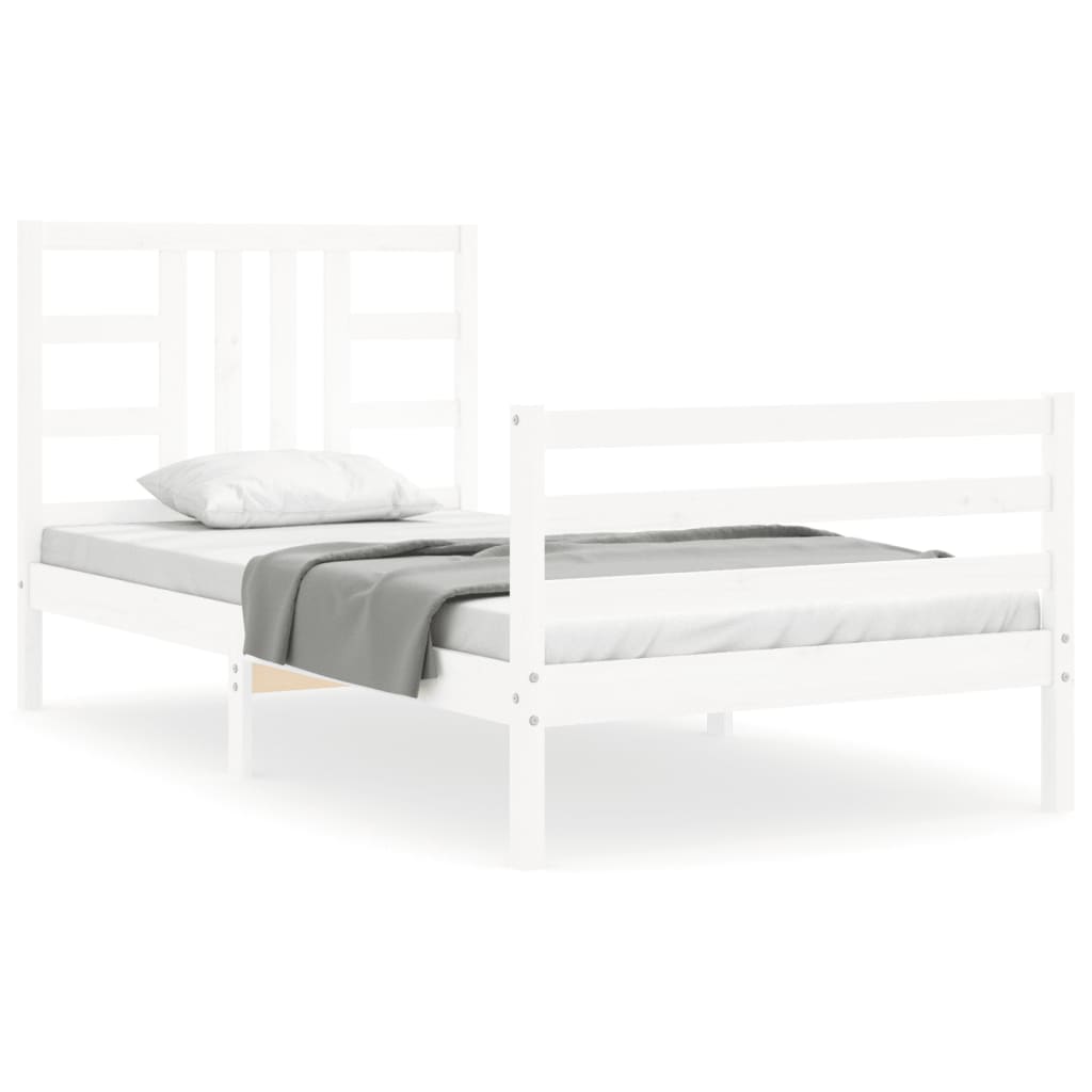 vidaXL Bed Frame without Mattress White 100x200 cm Solid Wood Pine