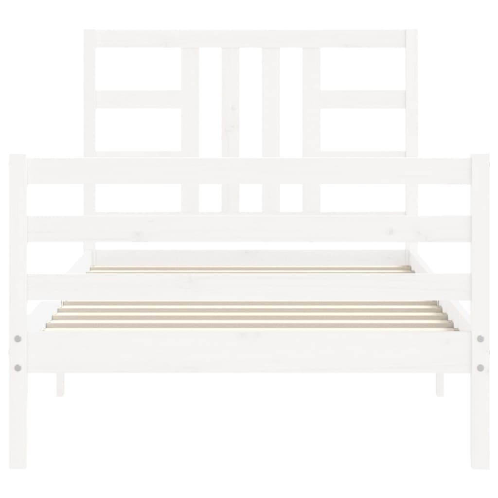 vidaXL Bed Frame without Mattress White 100x200 cm Solid Wood Pine