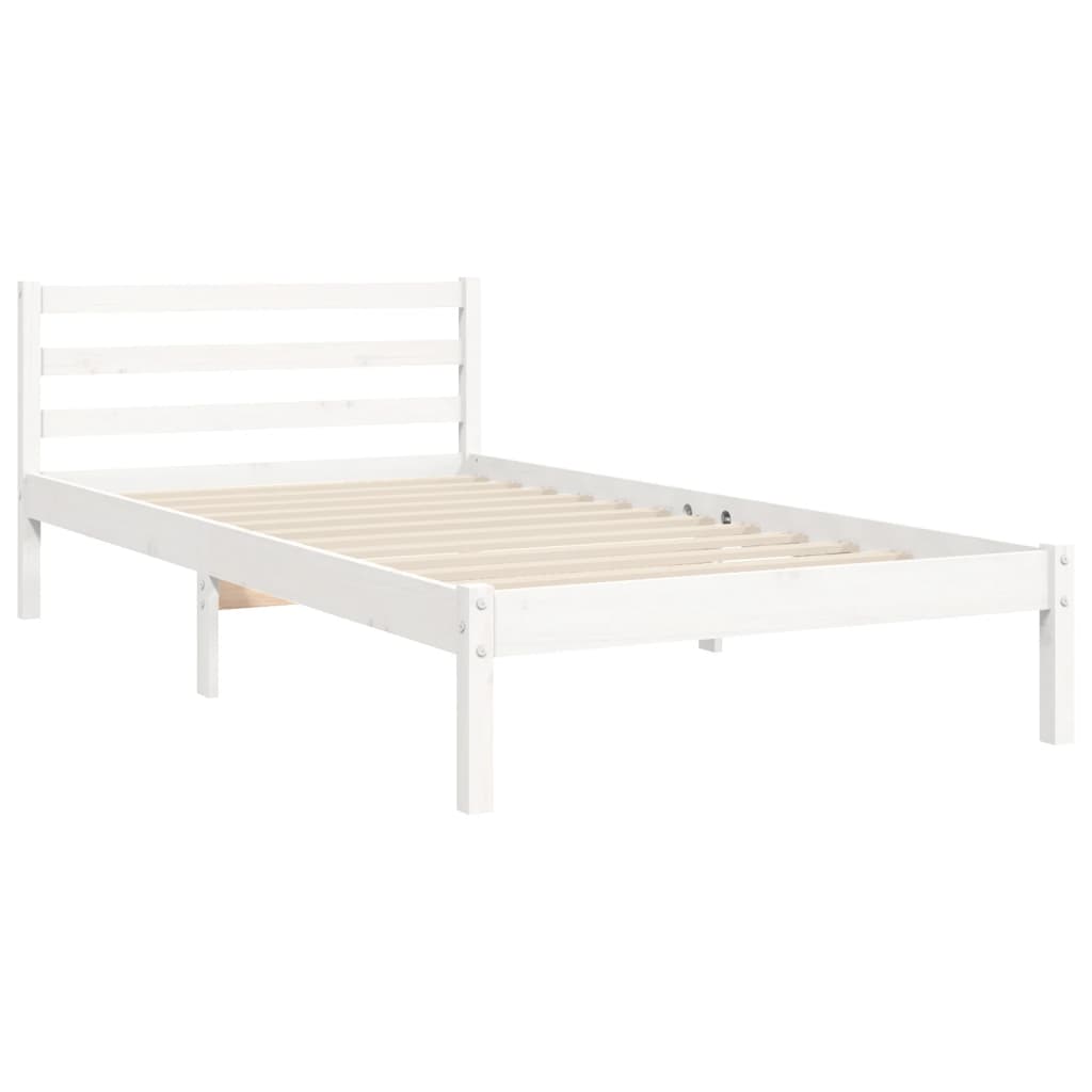 vidaXL Bed Frame without Mattress White 100x200 cm Solid Wood Pine