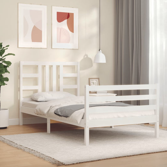 vidaXL Bed Frame without Mattress White 100x200 cm Solid Wood Pine