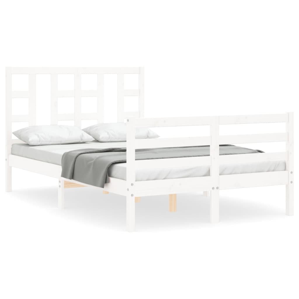 vidaXL Bed Frame without Mattress White 120x200 cm Solid Wood