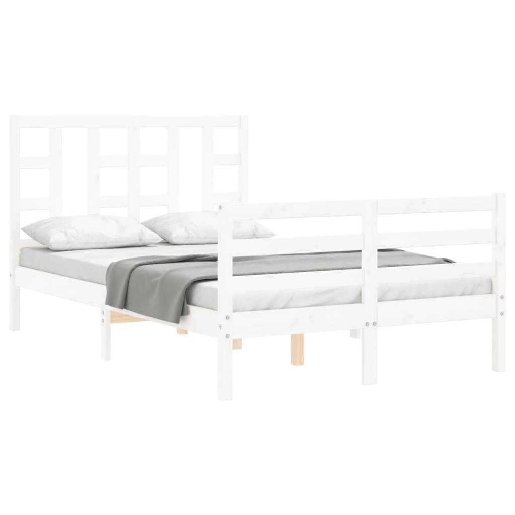 vidaXL Bed Frame without Mattress White 120x200 cm Solid Wood